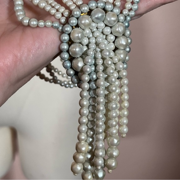 Antique Vintage Maximalism Waterfall Pearl Victorian Choker festoon Necklace - Picture 6 of 17